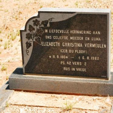VERMEULEN Elizabeth Christina nee DU PLOOY 1904-1962
