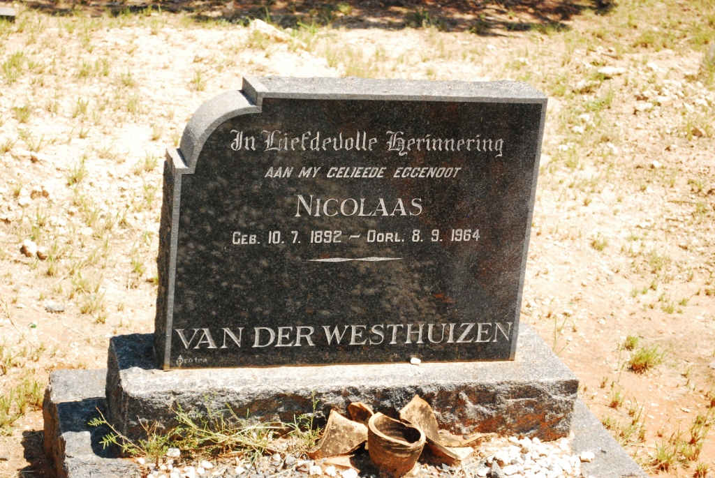 WESTHUIZEN Nicolaas, van der 1892-1964