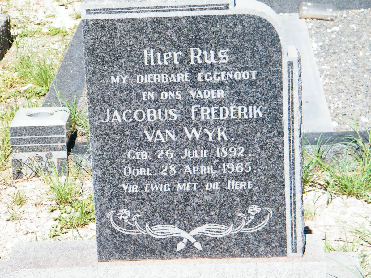 WYK Jacobus Frederik, van 1892-1965