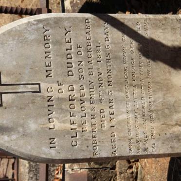 BLACKBEARD Clifford Dudley -1881