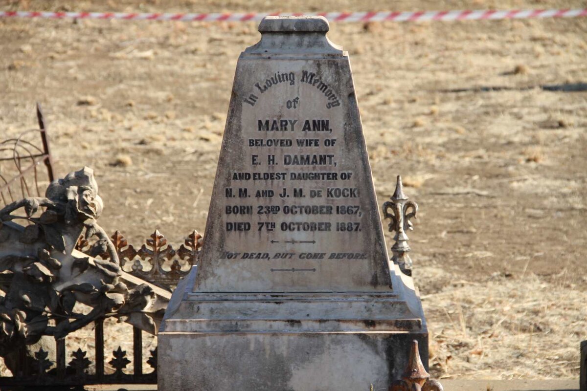 DAMANT Mary Ann nee DE KOCK 1867-1887