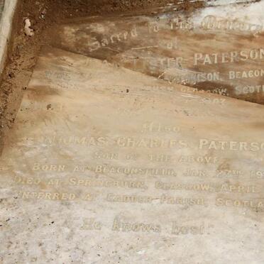 HUTCHISON Jean Lister nee PATERSON -1907 :: HUTCHISON Thomas Charles Paterson 1907-1913