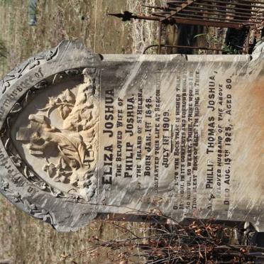 JOSHUA Phillip Thomas -1925 &amp; Eliza 1848-1909