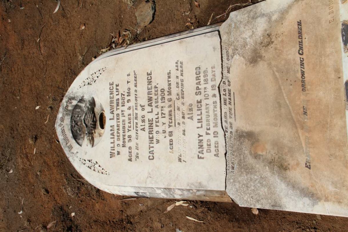 LAWRENCE William -1887 :: LAWRENCE Catherine -1900 :: SPARGO Fanny Lillice -1899