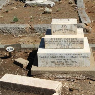 MACINTOSH Sarah Margaretha nee HOARE  -1939 :: MACINTOSH Harry Forbes -1921