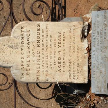 MERWE Petronella Arabella, van der -1884 :: VAN DER MERWE Winefred Rhodes -1880