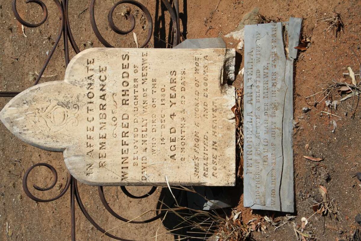 MERWE Petronella Arabella, van der -1884 :: VAN DER MERWE Winefred Rhodes -1880