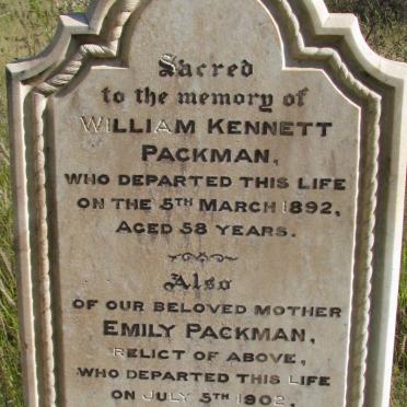 PACKMAN William Kennett -1892 &amp; Emily -1902