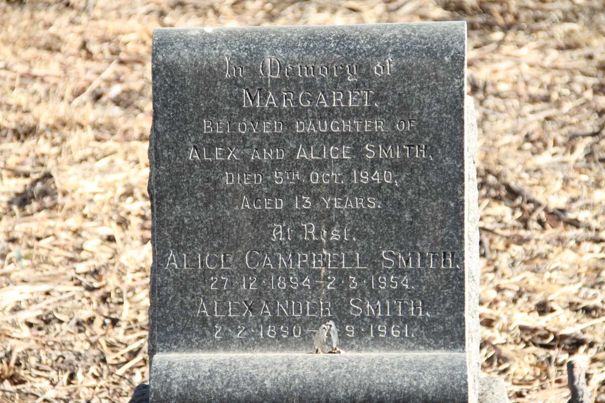 SMITH Alexander 1890-1961 &amp; Alice Campbell 1894-1954 :: SMITH Margaret -1940