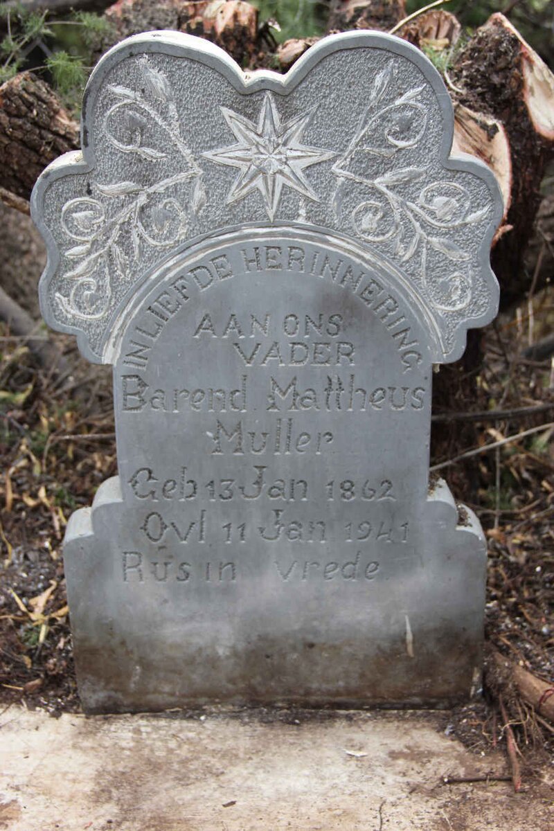 MULLER Barend Mattheus 1862-1941