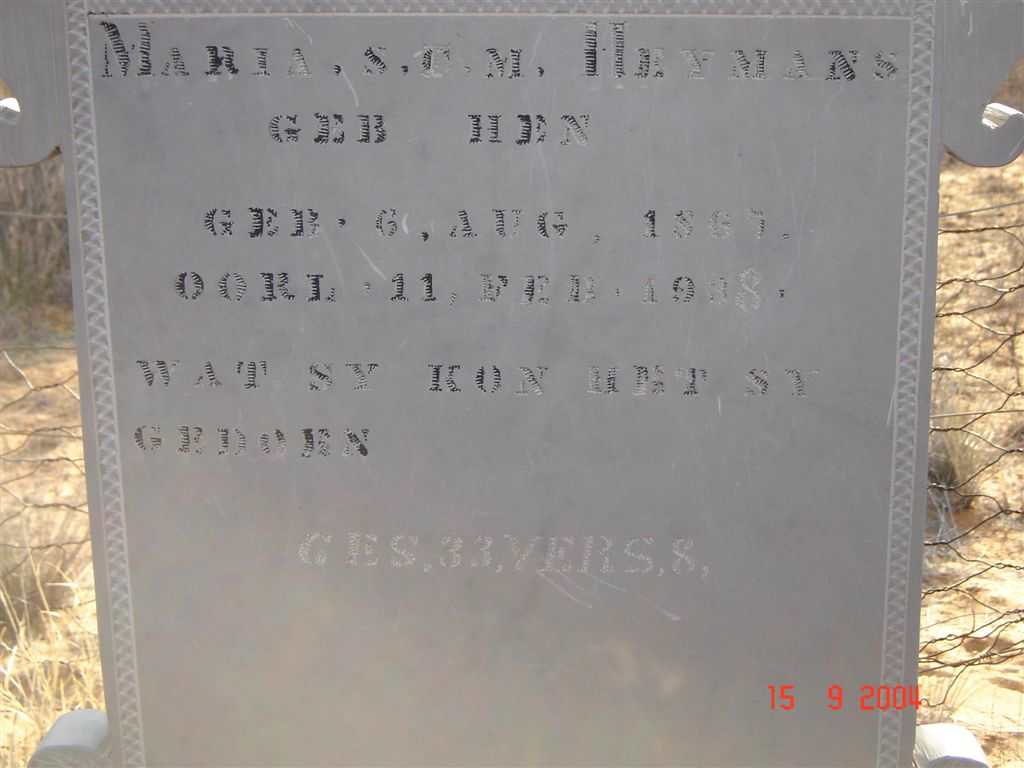 HEYMANS Maria S.D.M. née HEN 1867-1908