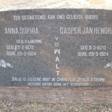 WALT Casper Jan Hendrik, van der 1870-1924 &amp; Anna Sophia V.D. MERWE 1872-1924