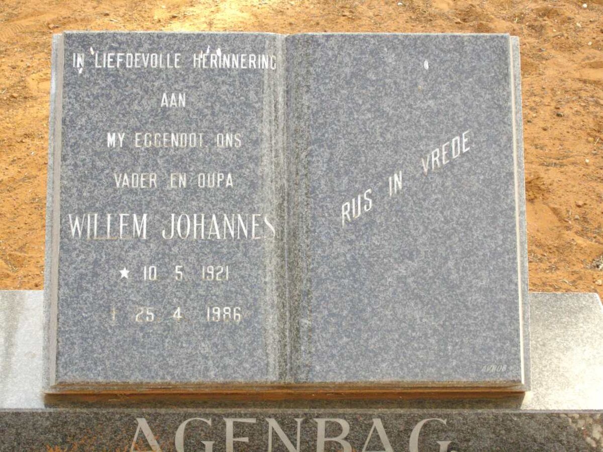 AGENBAG Willem Johannes 1921-1986