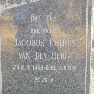 BERG Jacobus Petrus, van den 1868-1952