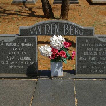 BERG Gert Jacobus, van den 1932-1996 &amp; Anna Maria Magrietha PRETORIUS 1935-1995