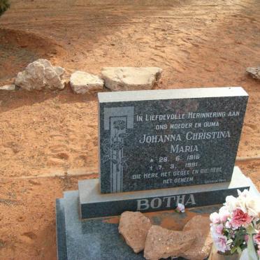 BOTHA Johanna Christina Maria 1916-1991
