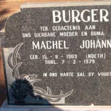 BURGER Machel Johanna nee NOETH 1909-1979
