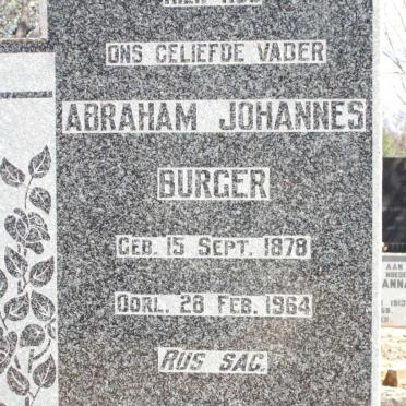 BURGER Abraham Johannes 1878-1964