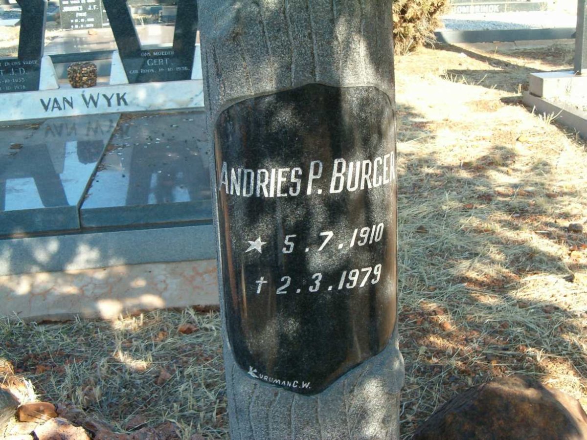 BURGER Andries P. 1910-1979