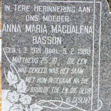 BASSON Anna Maria Magdalena 1921-1988