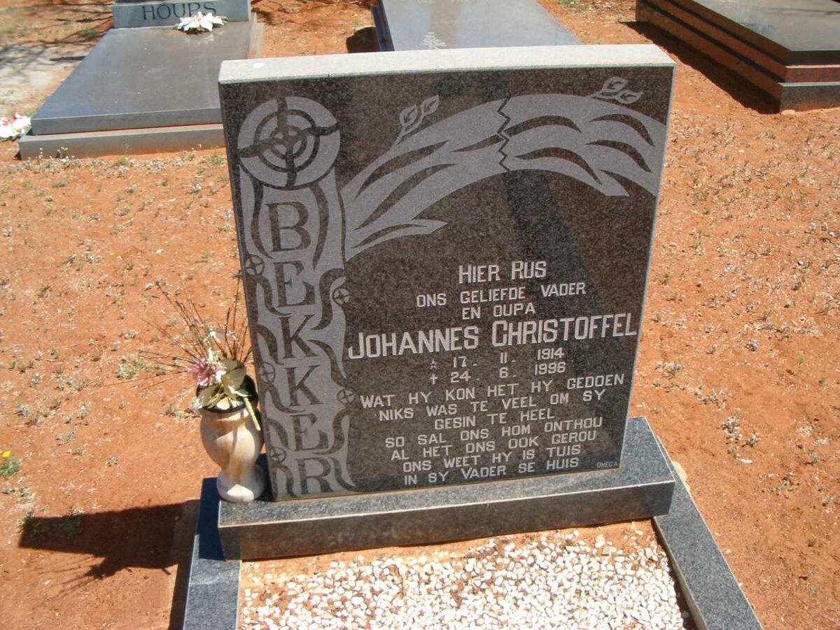 BEKKER Johannes Christoffel 1914-1996