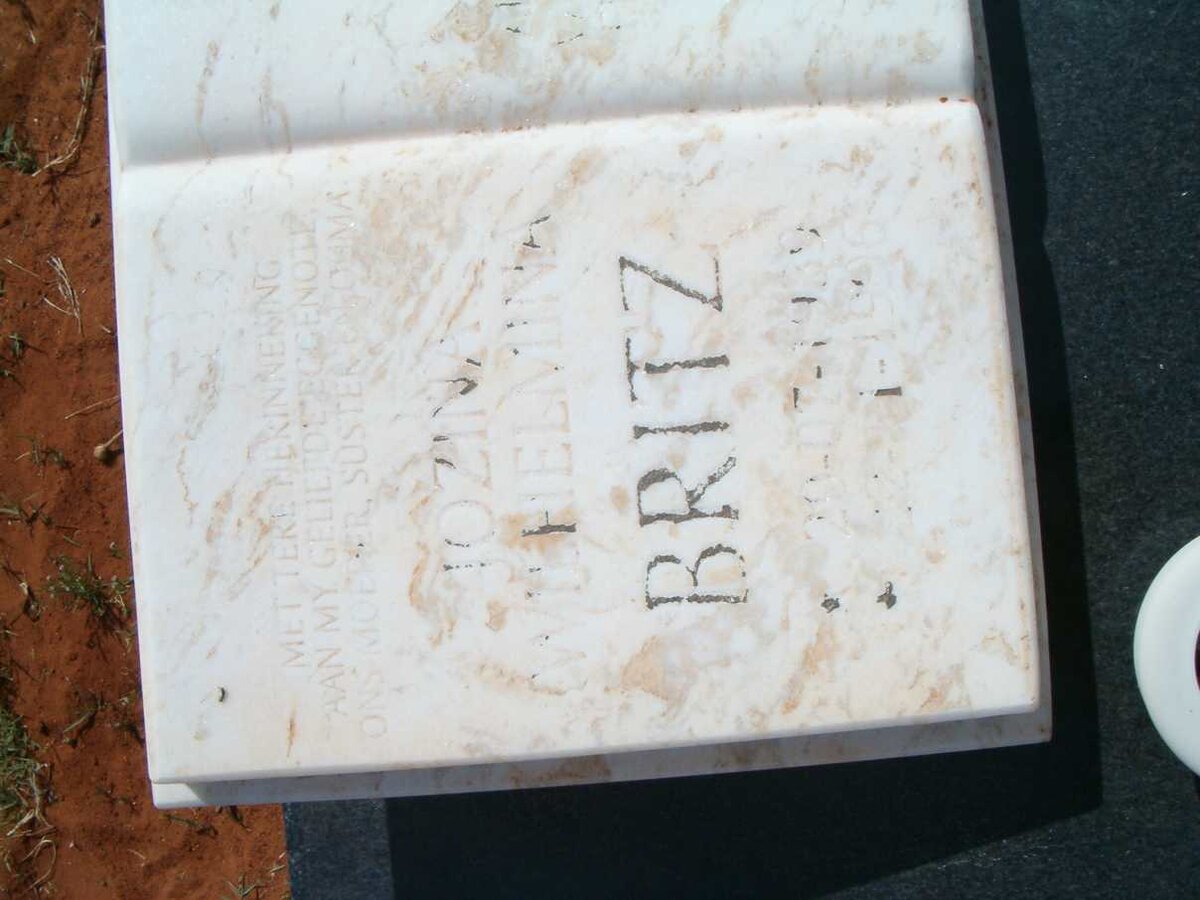 BRITZ Jozina Wilhelmina 1939-1996
