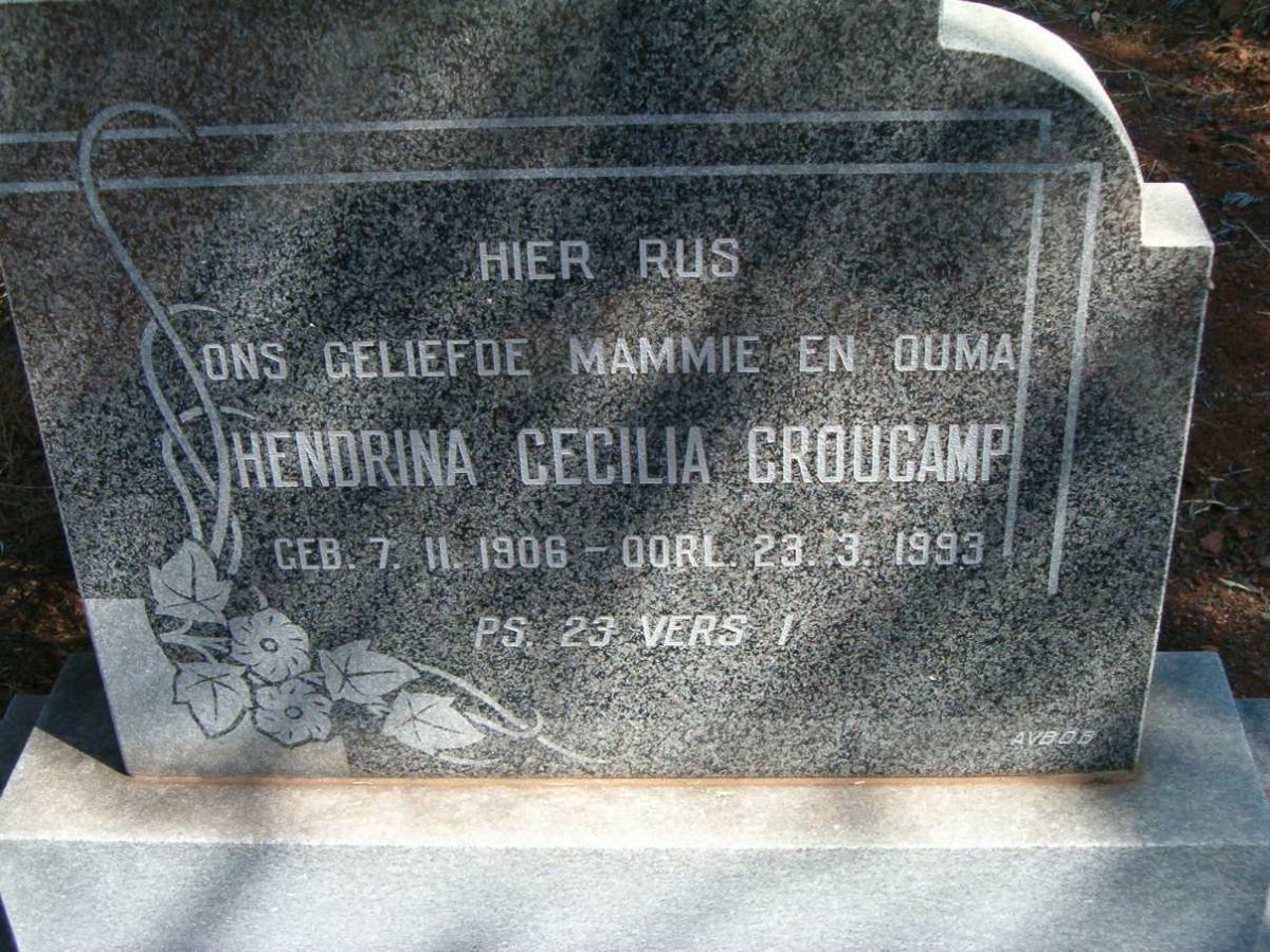 CROUCAMP Hendrina Cecilia 1906-1993