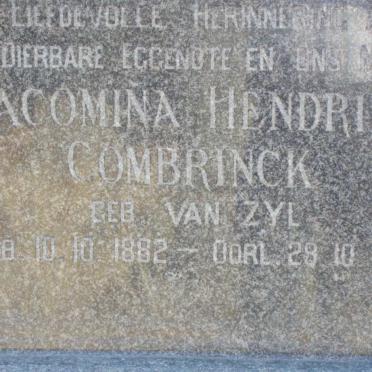 COMBRINCK Jacomina Hendrina nee VAN ZYL 1882-1951