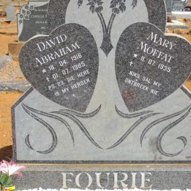 FOURIE David Abraham 1916-1985 &amp; Mary Moffat 1935-