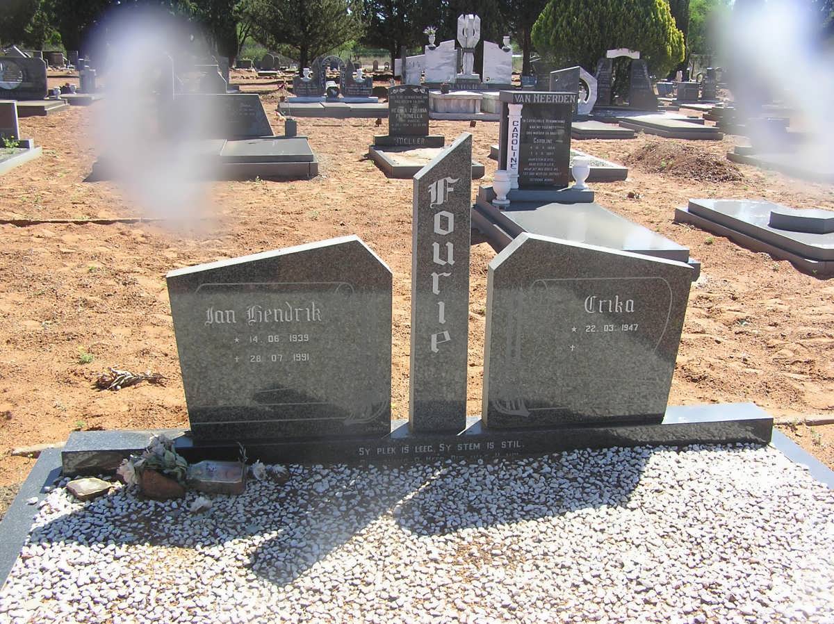 FOURIE Jan Hendrik 1939-1991 &amp; Erika 1947-