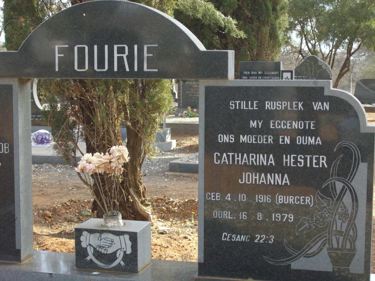 FOURIE Catharina Hester Johanna nee BURGER 1916-1979