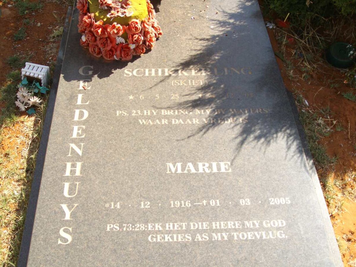 GELDENHUYS Schikkerling 1925- ? &amp; Marie 1916-2005