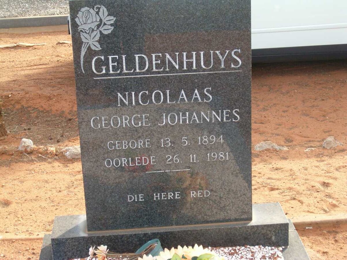 GELDENHUYS Nicolaas George Johannes 1894-1981