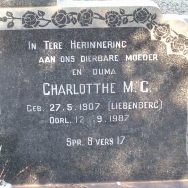 GROBLER Charlotthe M.C. nee LIEBENBERG 1907-1987