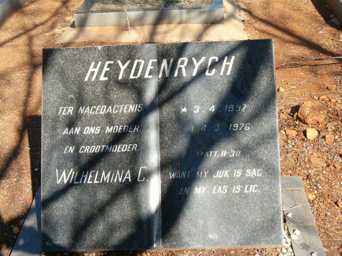 HEYDENRYCH Wilhelmina C. 1897-1976