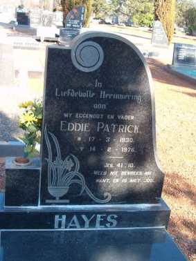 HAYES Eddie Patrick 1930-1976