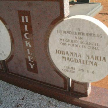 HICKLEY Johanna Maria Magdalena 1920-