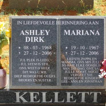 KELLETT Ashley Dirk 1968-2006 &amp; Mariana 1967-2006