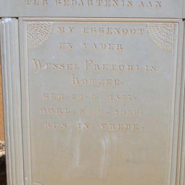 KOTZEE Wessel Pretorius 1857-1930