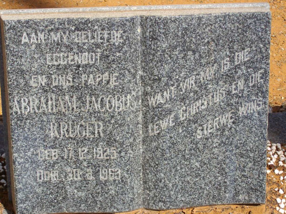 KRUGER Abraham Jacobus 1925-1963