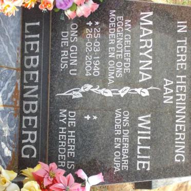 LIEBENBERG Willie &amp; Maryna 1940-2004