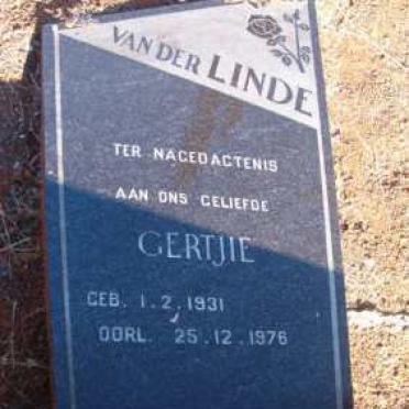 LINDE Gertjie, van der 1931-1976
