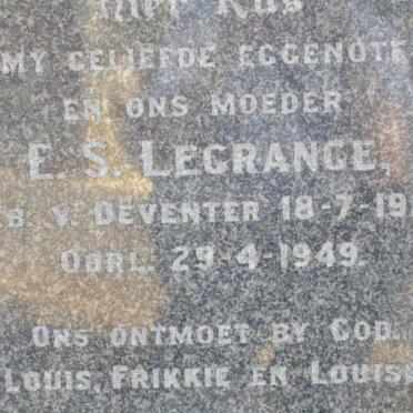 LEGRANGE E.S. nee V. DEVENTER 1923-1949
