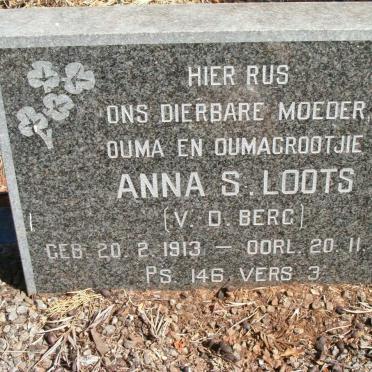 LOOTS Anna S. nee V.D. BERG 1913-1993