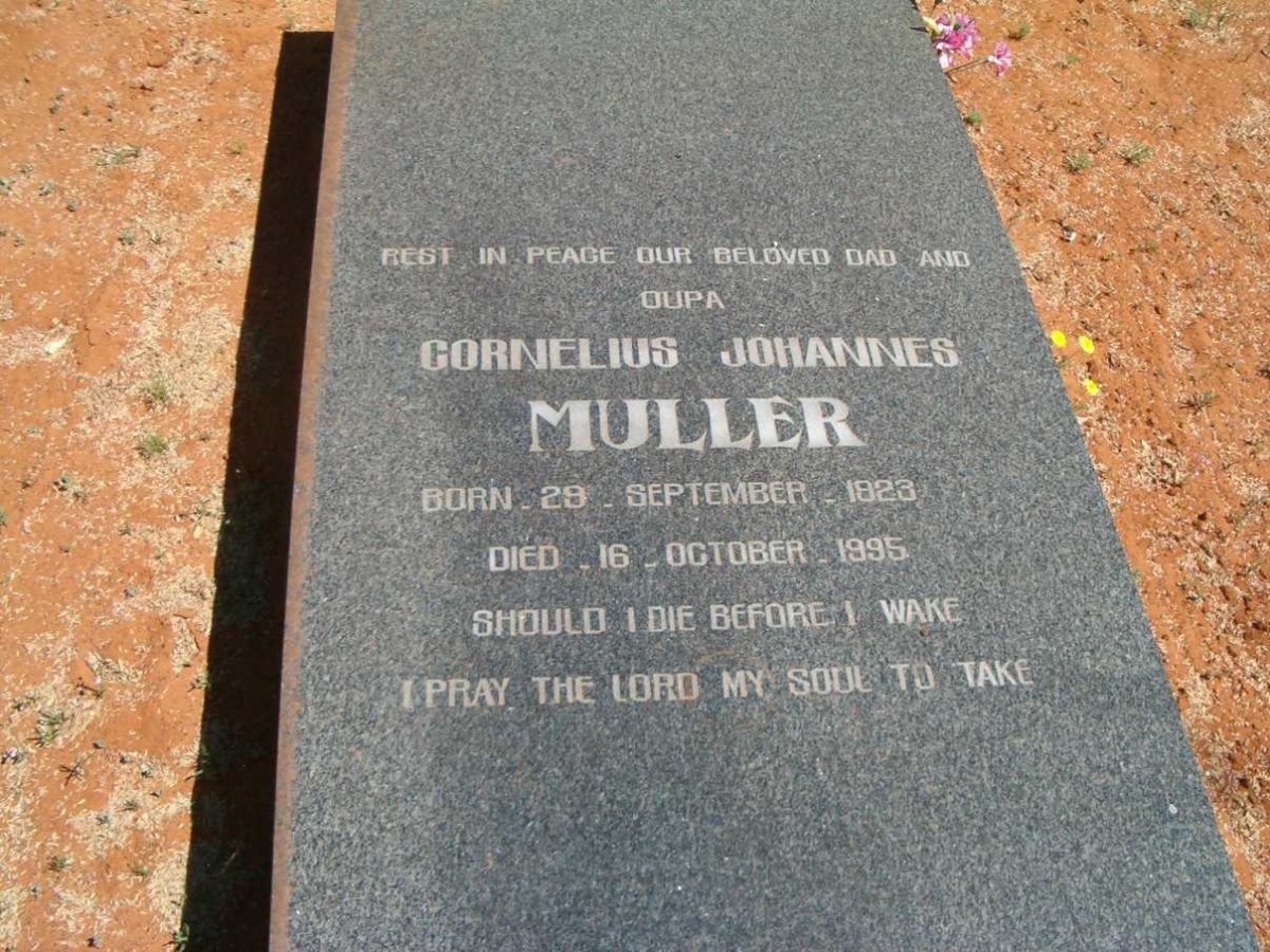 MULLER Cornelius Johannes 1923-1995