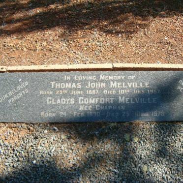 MELVILLE Thomas John 1887-1957 &amp; Gladys Comfort CHAPMAN 1890-1973