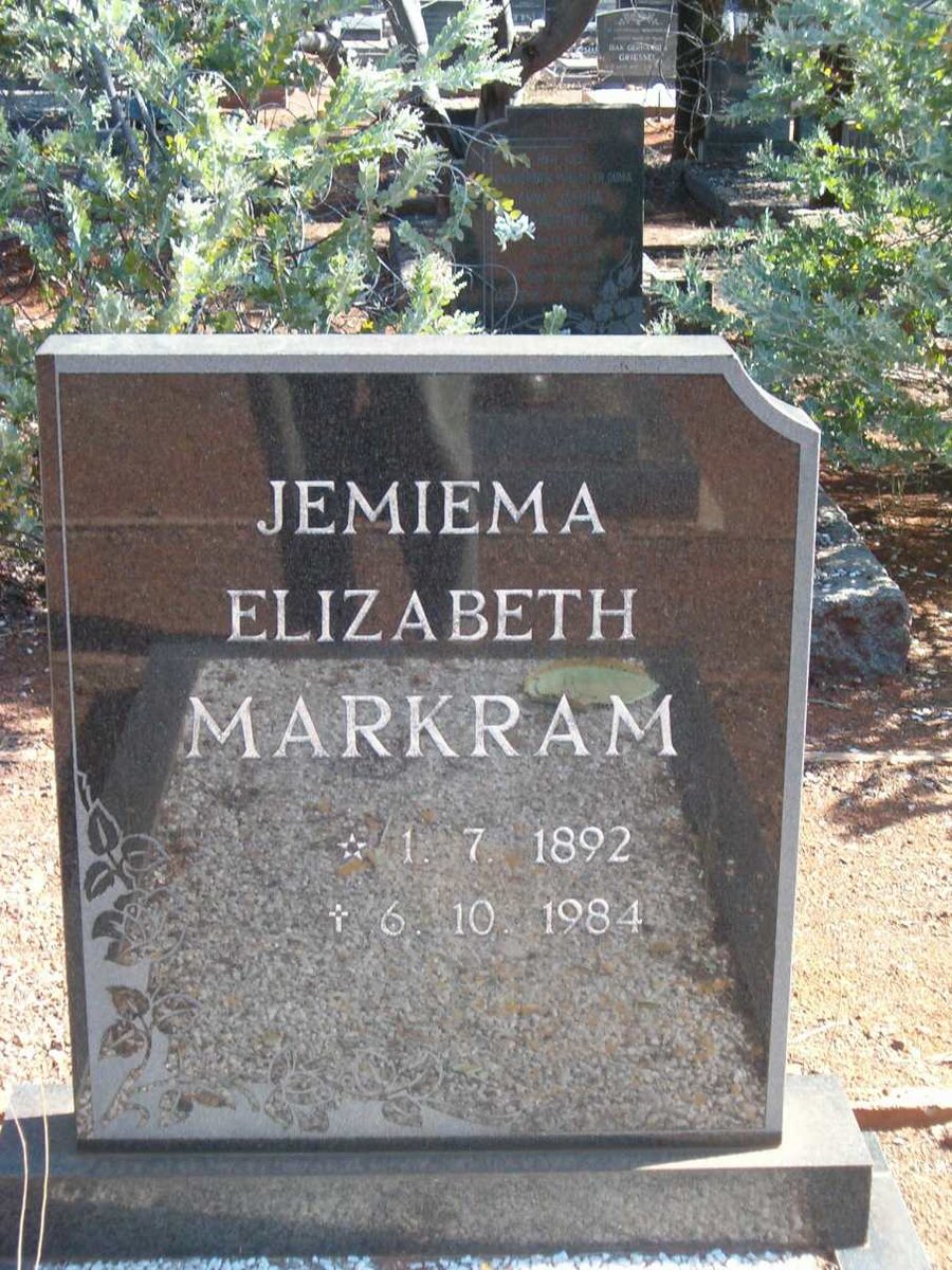 MARKRAM Jemiema Elizabeth 1892-1984