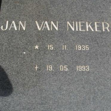 NIEKERK Jan, van 1935-1993