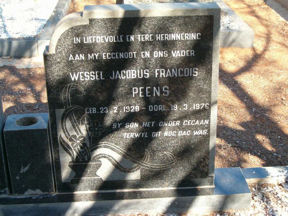 PEENS Wessel Jacobus Francois 1928-1976