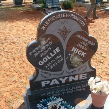 PAYNE Gollie 1920-2003 &amp; Nick 1931-